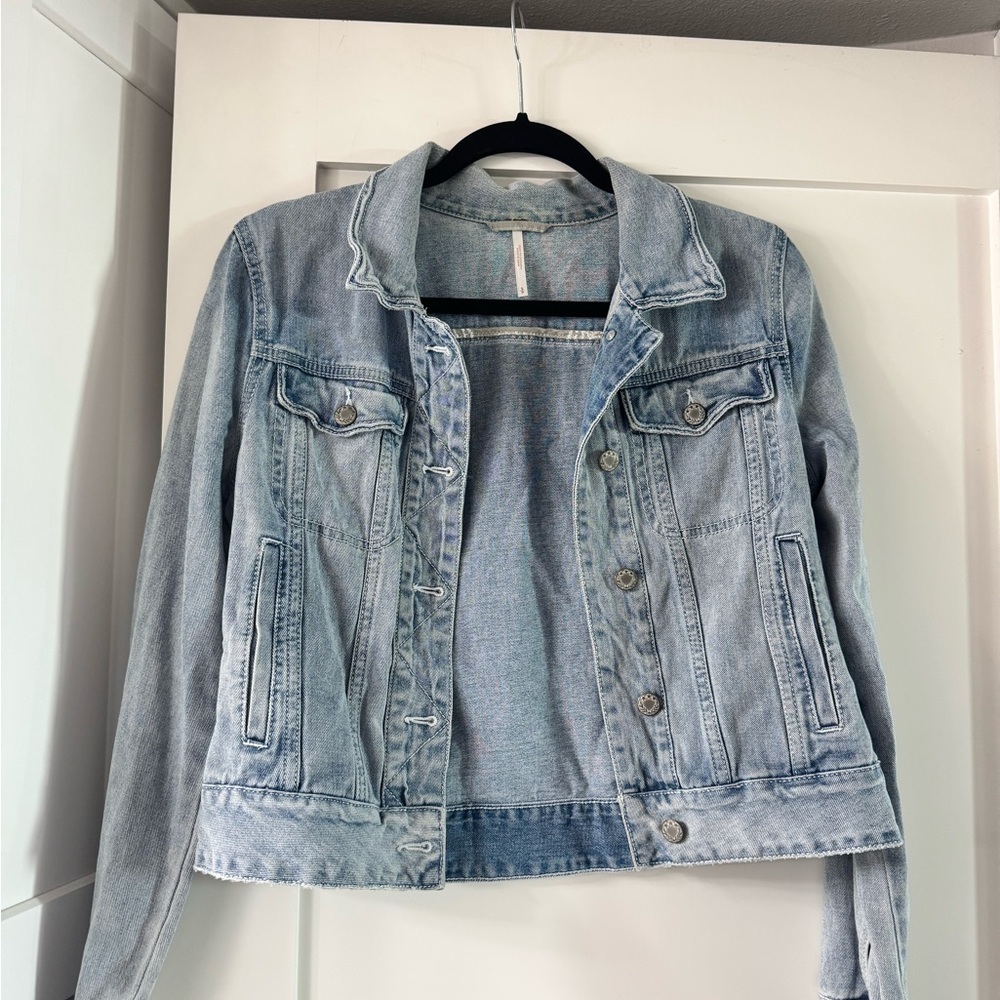 Free People Light Blue Jean Jacket